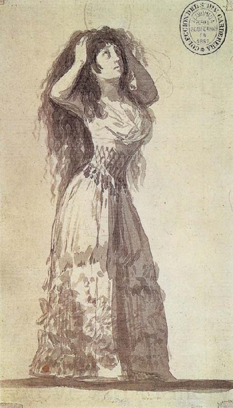 Francisco Goya The Duchess of Alba arranging her Hair Spain oil painting art
